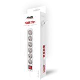 Max MPS-106S-5M produžni kabl sa prekidačem, 6 utičnica, 5 m Slike