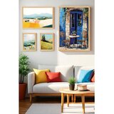 WALLXPERT Myk3024 Multicolor Decorative Framed MDF Painting (4 Pieces) u