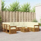  Setovi sofa 10 pcs Prirodna i krem Čvrsto drvo akacije | Eponuda.ba