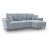 Cosmopolitan Design Svijetlo plava baršunasti sklopiva/s prostorom za odlaganje kutna garnitura Kyoto – | shoptok.hr