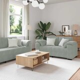  Dvodijelni set sofa s jastucima, svijetlo sivi baršun | shoptok.hr