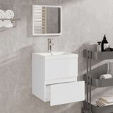 vidaXL Kopalniška omarica z ogledalom bela konstruiran les | Shoptok.si
