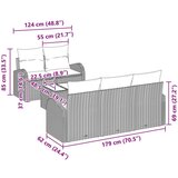 6-dijelni vrtni sofa set s jastučićima bež poli ratan | shoptok.hr