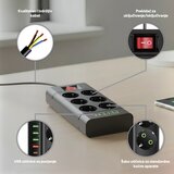 Razvodnik sa 6 mesta 2m 1.5mm2+pr. 4xUSB+2xtip C | ePonuda.com