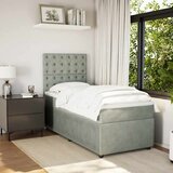 Box spring krevet s madracem svjetlosivi 90x190 cm baršunasti | shoptok.hr