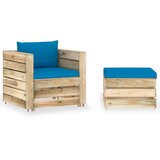  2-dijelna vrtna garnitura s jastucima zeleno impregnirano drvo | shoptok.hr