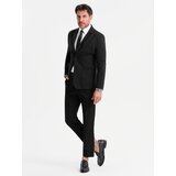 Ombre Men's SLIM knit jacket with subtle texture - black | Shoptok.si