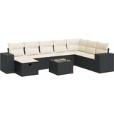 vidaXL 9-dijelni set vrtnih sofa s jastucima crni od poliratana | shoptok.hr