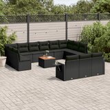 vidaXL 14-dijelni set vrtnih sofa s jastucima poliratan crni | shoptok.hr