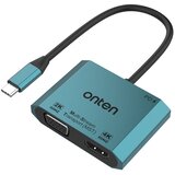 Onten Adapter usb type-c na hdmi (ženski) 4k 60hz + vga (ženski) 2k 60hz 16cm (otn-m205) Cene