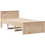 vidaXL Knjižna postelja brez vzmetnice bela 75x190 cm trdna borovina | Shoptok.si