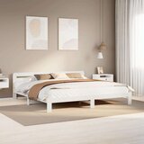 vidaXL Posteljni okvir brez vzmetnice bel 200x200 cm trdna borovina | Shoptok.si