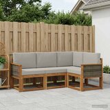  Set vanjskih sofa 4 pcs Prirodna i svjetlosiva Poliester | Eponuda.com
