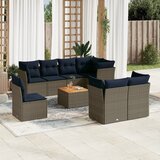 vidaXL 9-dijelni set vrtnih sofa od poliratana s jastucima sivi | shoptok.hr