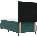  Krevet s box spring sustavom s madracem i klupicom tamnozelena 90x190 cm baršun | shoptok.hr