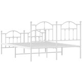 Metalni okvir kreveta uzglavlje i podnožje bijeli 140 x 190 cm | shoptok.hr