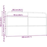  Zamjensko uzglavlje smeđa boja hrasta 200 cm čelik i konstruirano drvo | shoptok.hr