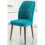 Hanah home set trpezarijskih stolica Etra 8 kom, tirkizna tkanina Jerry, drvene noge boje oraha | Eponuda.com