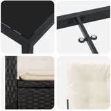 vidaXL set od 5 komada vrtne blagovaonice s jastučićima Crni poli ratan | shoptok.hr
