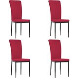  Jedilni stoli 4 kosi vinsko rdeč žamet, (20699671) | Shoptok.si