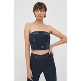 Calvin Klein Jeans Top iz jeansa mornarsko modra barva