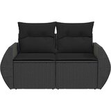  Vrtna sofa s jastucima za 2 osobe, crna, poli ratan | shoptok.hr