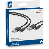 STREAM Play & Charge USB Cable Set for PS4 black