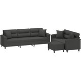 3-dijelni set sofa s jastucima tamnosivi od mikrovlakana | shoptok.hr