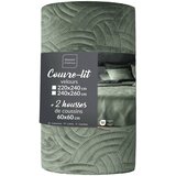 Douceur d intérieur Zeleni set prekrivača i jastučnice od samta 220x240 cm Solange – | shoptok.hr