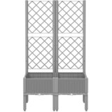 Vrtna sadilica s rešetkom svjetlosiva 80 x 40 x 142 cm PP | shoptok.hr