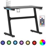 vidaXL Igraći stol LED s nogama u oblika slova Z crni 90 x 60 x 75 cm | shoptok.hr