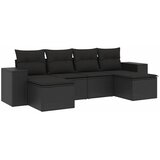  Sjedeća garnitura za vrt 6 kom. Crna poliratan 294 x 117 x 69 cm | Shoptok.si
