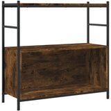 Maison Chic Knjižna omara - Knjižna polica - Knjižni regal dimljeni hrast 80x30x78,5 cm inž. les in železo, (21723558) Cene