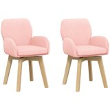 vidaXL Vrtilne jedilne stole 2 pcs Bouclé Roza 54 x 58 x 87 cm, (5000296849) | Shoptok.si