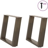  Noge za klub stolić U-oblik 2 kom Prirodni čelik 50 x (42-43) cm Čelik | shoptok.hr