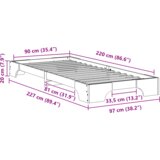 vidaXL Posteljni okvir s shranjevanjem Bela 90 x 220 cm les | Shoptok.si