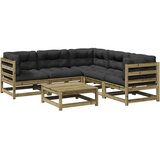  The Living Store Vrtna sedežna garnitura 6-delna z blazinami impreg. borovina - Vrtna Sedežna Garnitura, (21451535) | Shoptok.si
