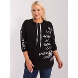 Fashion Hunters Plus size black casual blouse with 3/4 sleeves | shoptok.hr