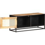 Maison Chic TV omarica - TV stojalo - Televizijska omarica 90x30x40 cm robusten mangov les in naravni trst, (21700724) Cene