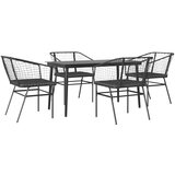 vidaXL 5-dijelni vrtni blagovaonski set s jastucima od crnog | shoptok.hr