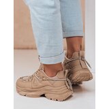 DStreet Sneakersy damskie na grubszej podeszwie NEWMOVE khaki | shoptok.hr