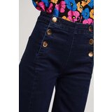 Marisse Wide Leg Jeans With Decorative Buttons, Navy Blue | Eponuda.ba