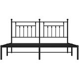  Metalni okvir za krevet s uzglavljem crni 183x213 cm | shoptok.hr
