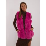 Fashion Hunters Fuchsia fur vest with pockets