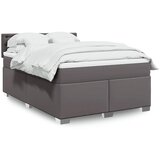 Maison Chic Box spring postelja - Vzmetna postelja z vzmetnico siva 140x190 cm umetno usnje SL4816, (21902903) | Shoptok.si