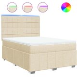  Krevet s oprugama i madracem krem 140 x 190 cm od tkanine | shoptok.hr