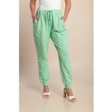 Fenzy Plus Size Bombažne Hlače, Svetlo Zelene | Shoptok.si
