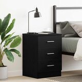  Noćni ormarić crni hrast 38x35x55 cm inženjerski drvo | shoptok.hr