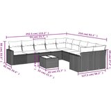 vidaXL 11-dijelni set vrtnih sofa od poliratana s jastucima bež | shoptok.hr