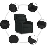 vidaXL Stol s funkcijo vstajanja črno blago | Shoptok.si